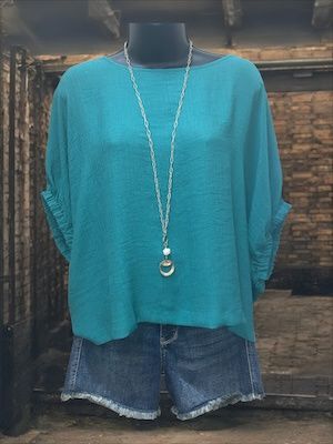 Eastic sleeve Top w/half sleeves