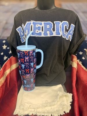 Washed Tee with America Patch
