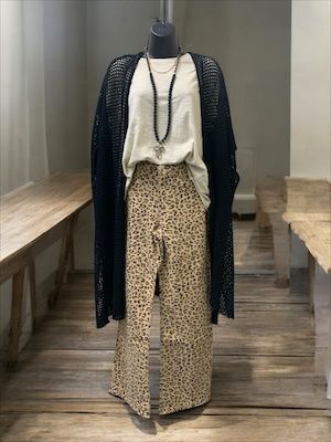 Leopard Mid Rise Ankle Straight Jeans