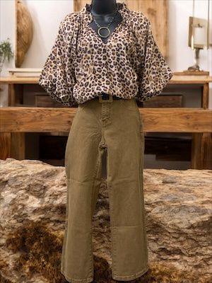 Leopard Top w/Scalloped bottom