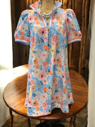 Pink/Blue Mix Short Dress