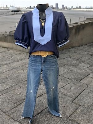 Two Tone Blue Top