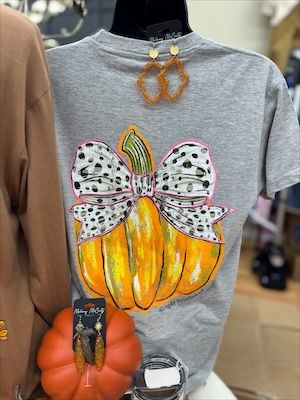 Polka Dot Bow Pumpkin T Shirt