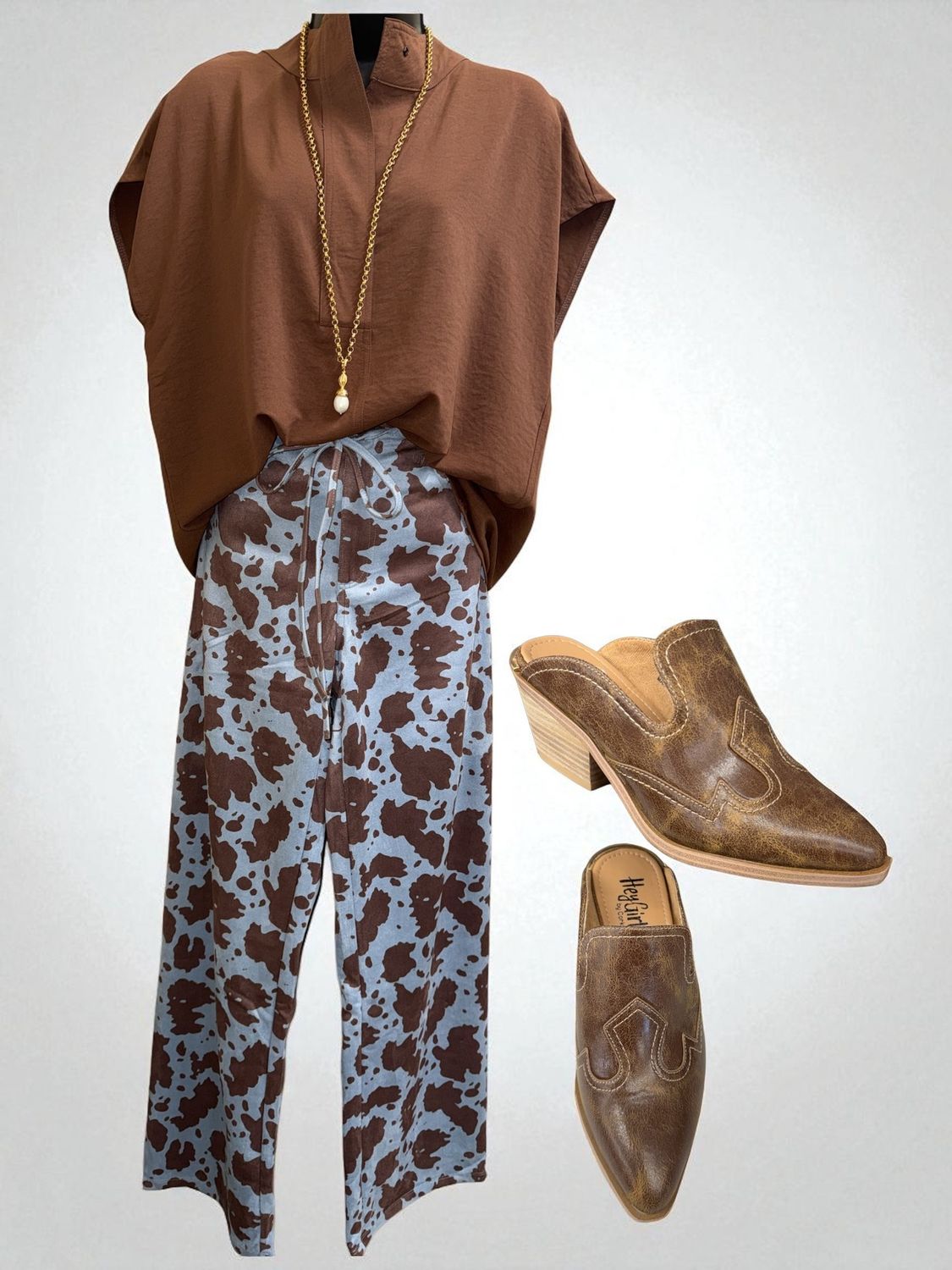 Blue Drawstring Long Pants