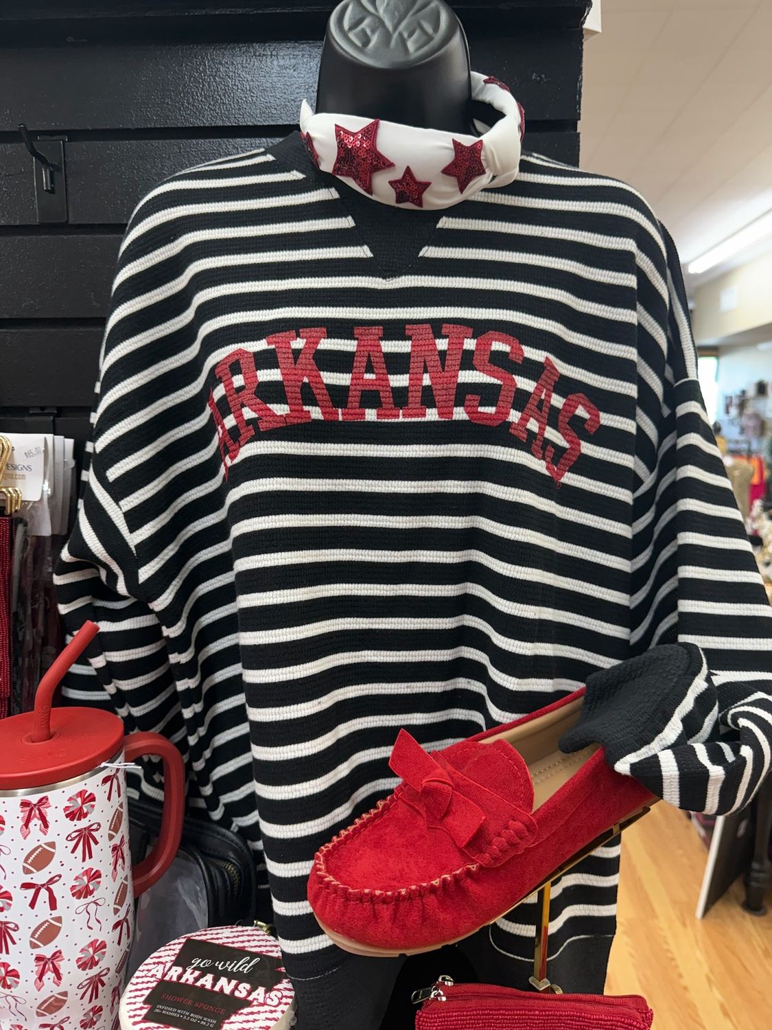 Yard Line Waffle Knit Crew In U of A