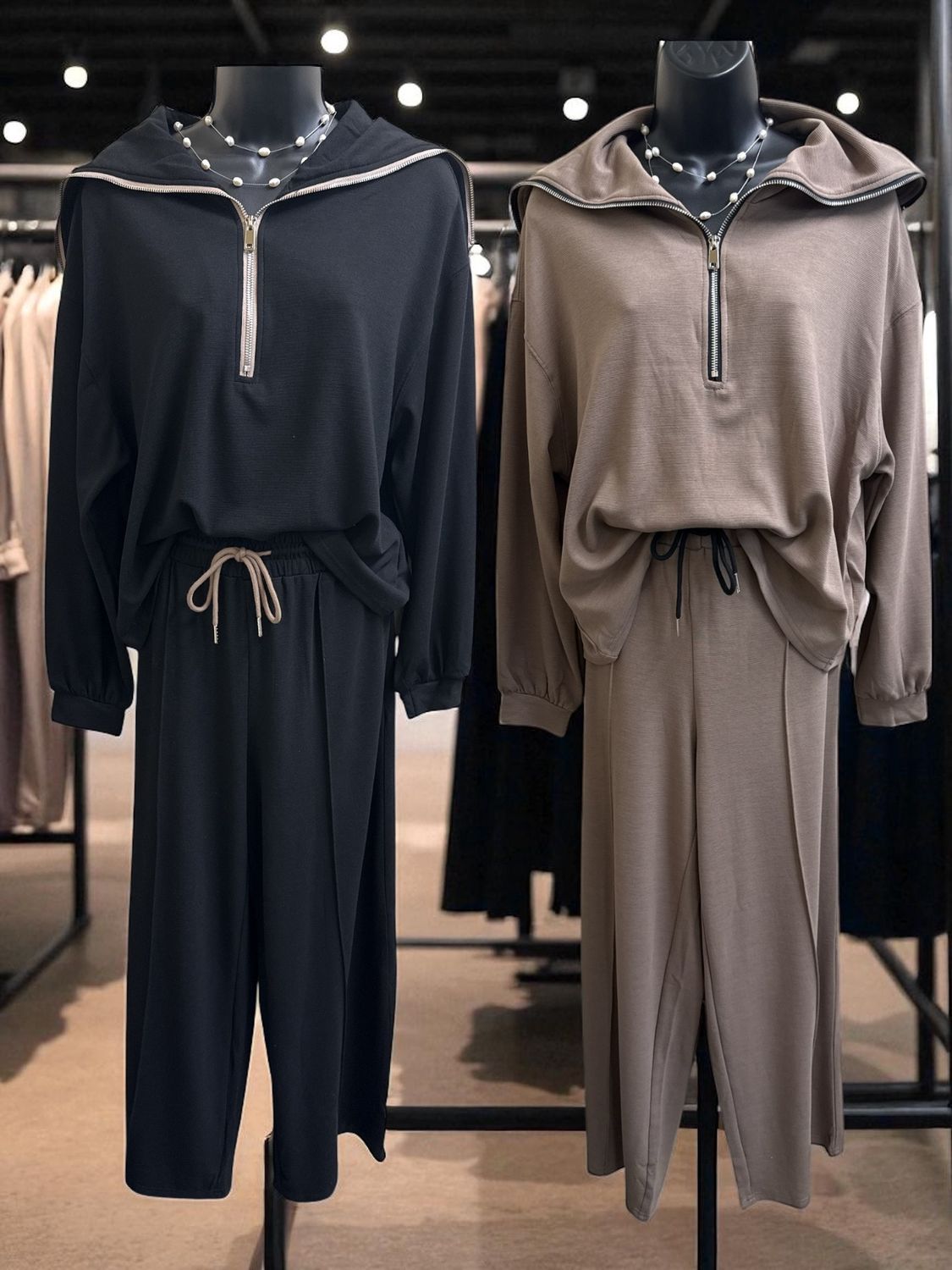 Drawstring Wide Leg Pants W/ Pockets