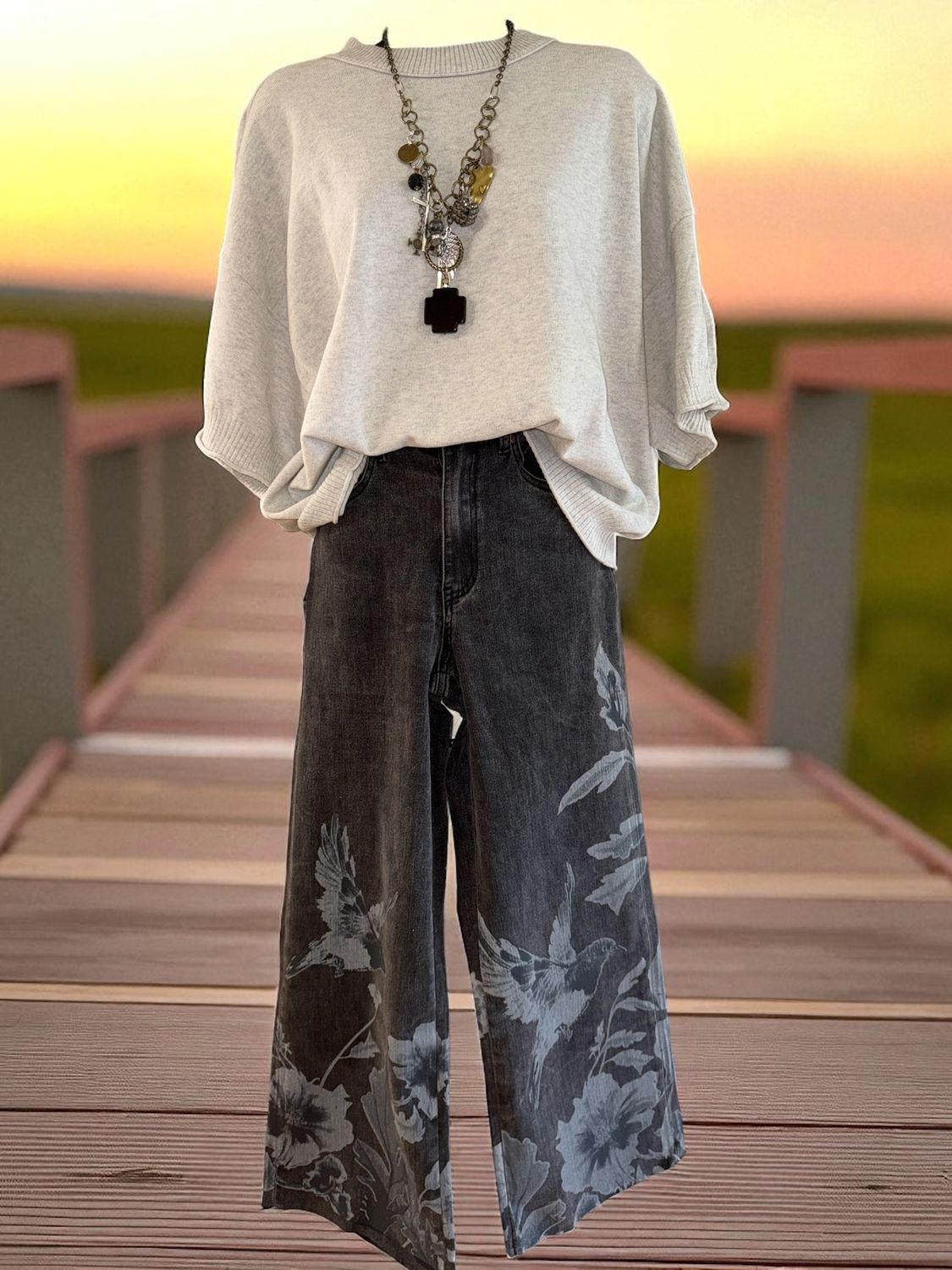 Cashmere Blend Drop Shoulder Sweater