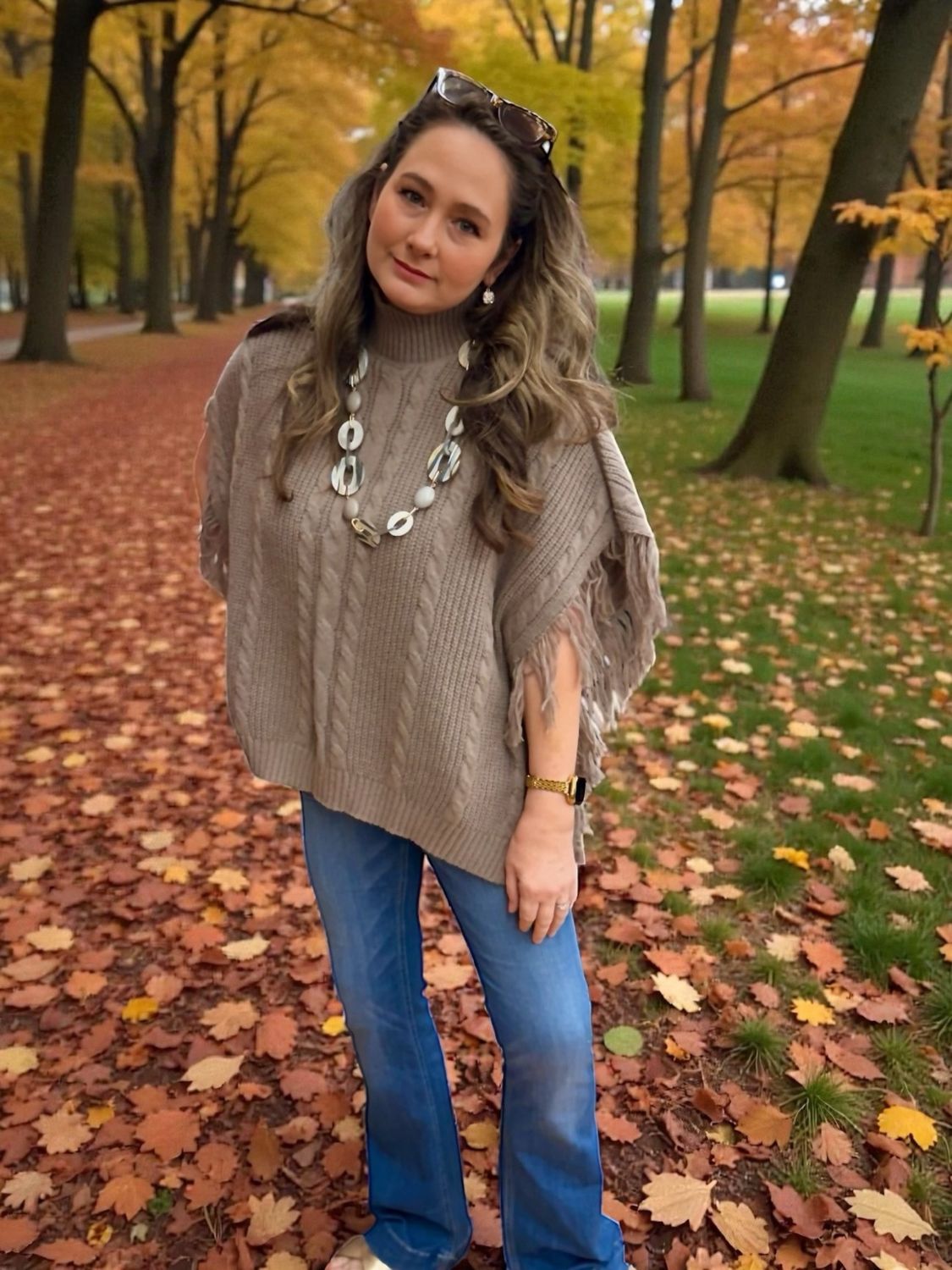 Hayes Cable Knit Poncho