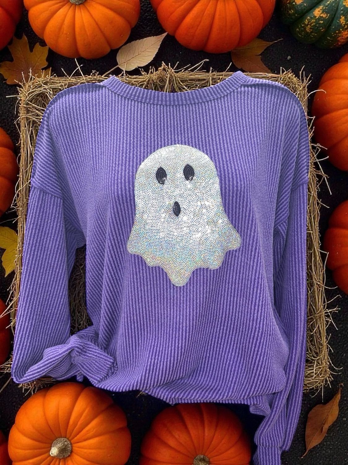 Purple Ghost Ribbed Top