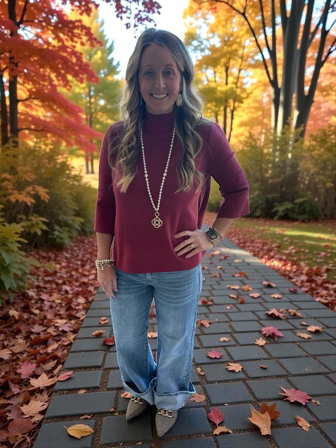 Mid Rise Wide Leg Jeans