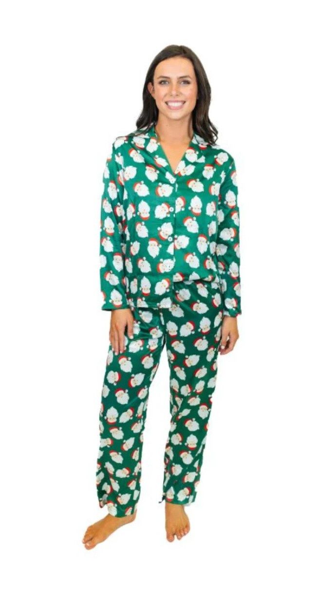 Good Tidings Silky Satin Pajama Long Sleeve Set