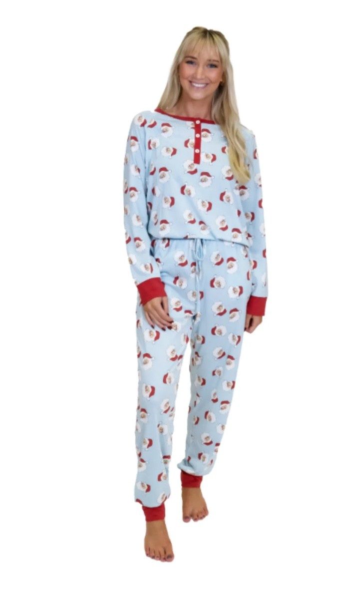 Blue Santa Clause Jammie Set