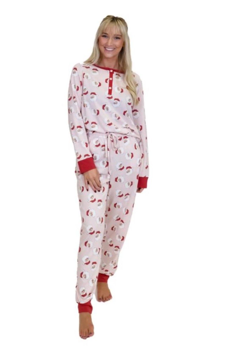 Pink Santa Clause Jammie Set