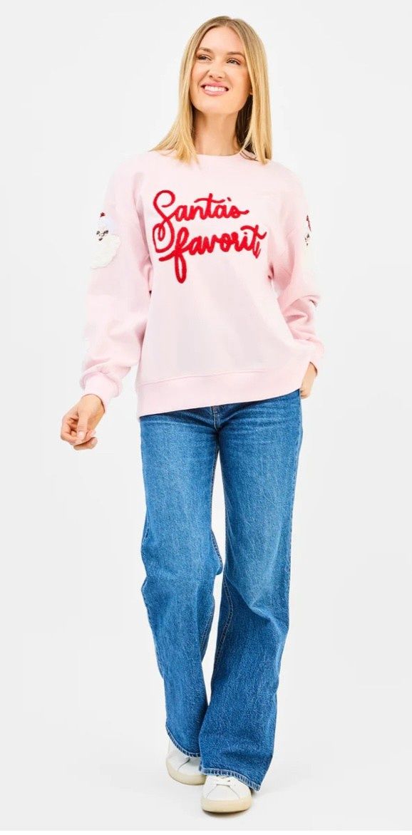 Santa&#39;s Favorite Pink Sweatshirt