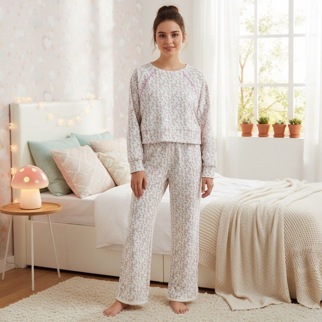 Pink and Cream Flower Lounge Pants