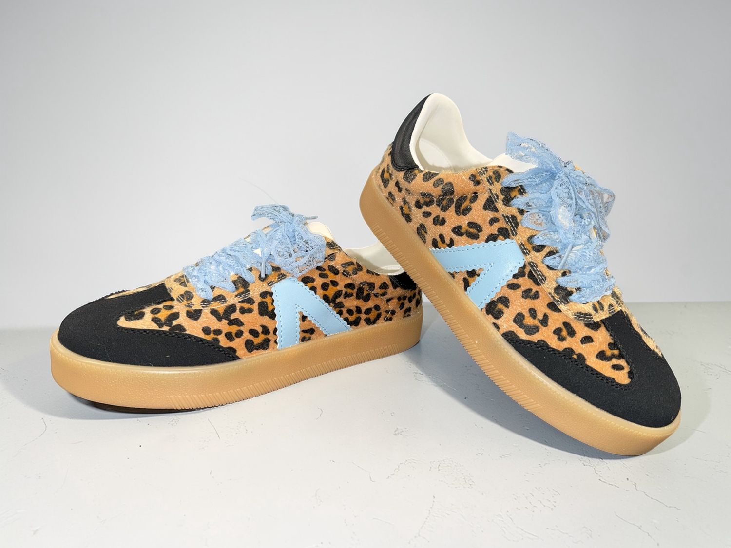 Axel Leopard With Blue Trim Shoes