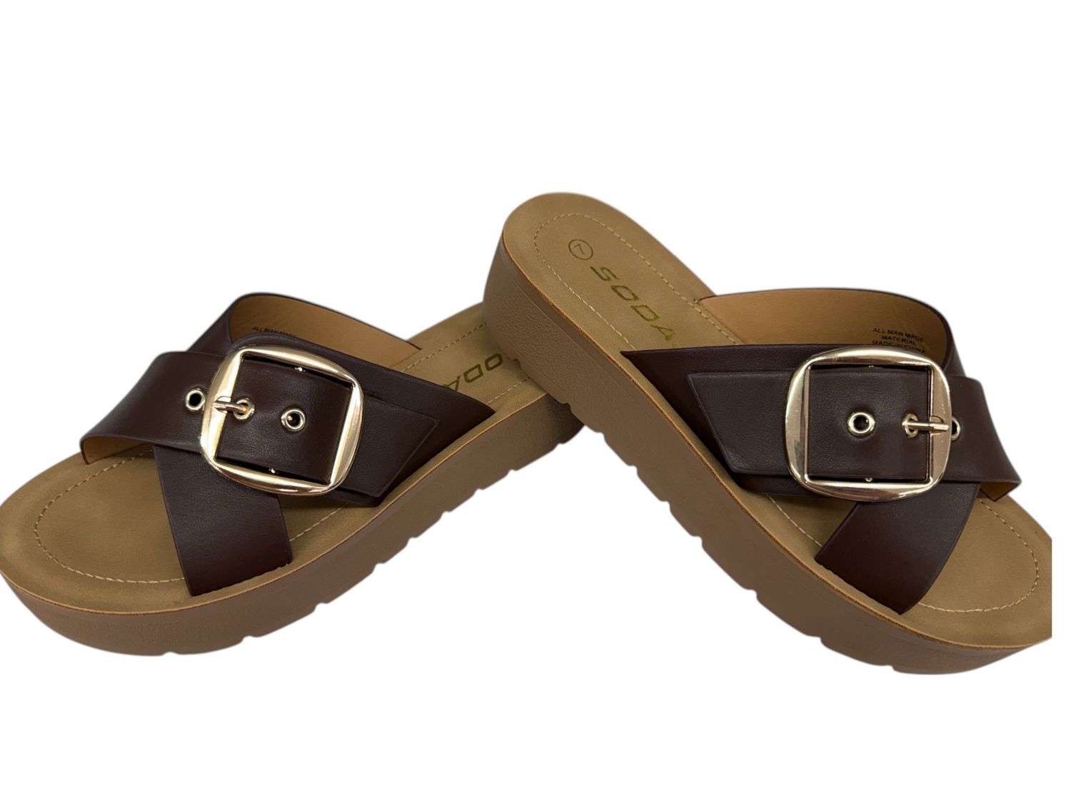 Brown Sandal W/ Gold Buckle