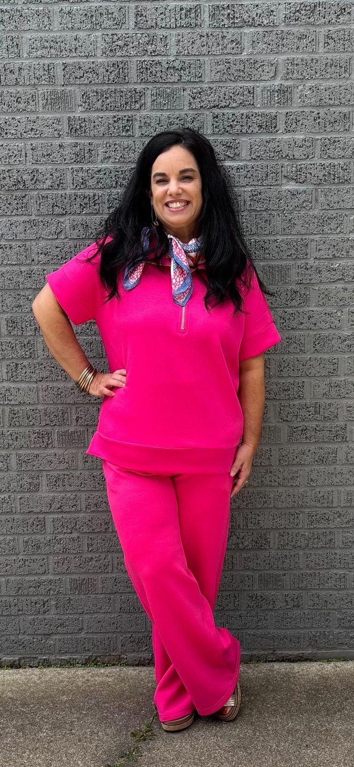 Scuba Half Knit Top &amp; Pant Set
