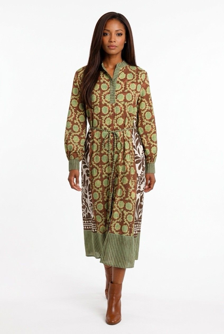 No Lining Mini Dress with 3/4 Sleeve