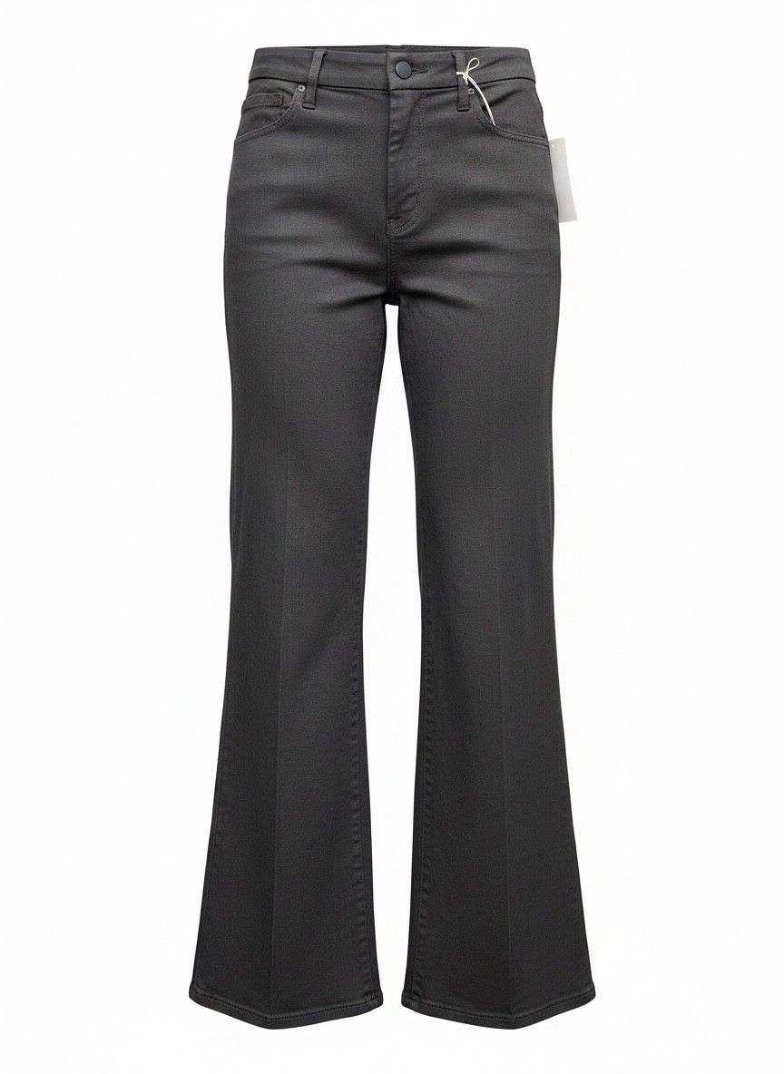 Black High Rise Trouser Wide Leg Jeans