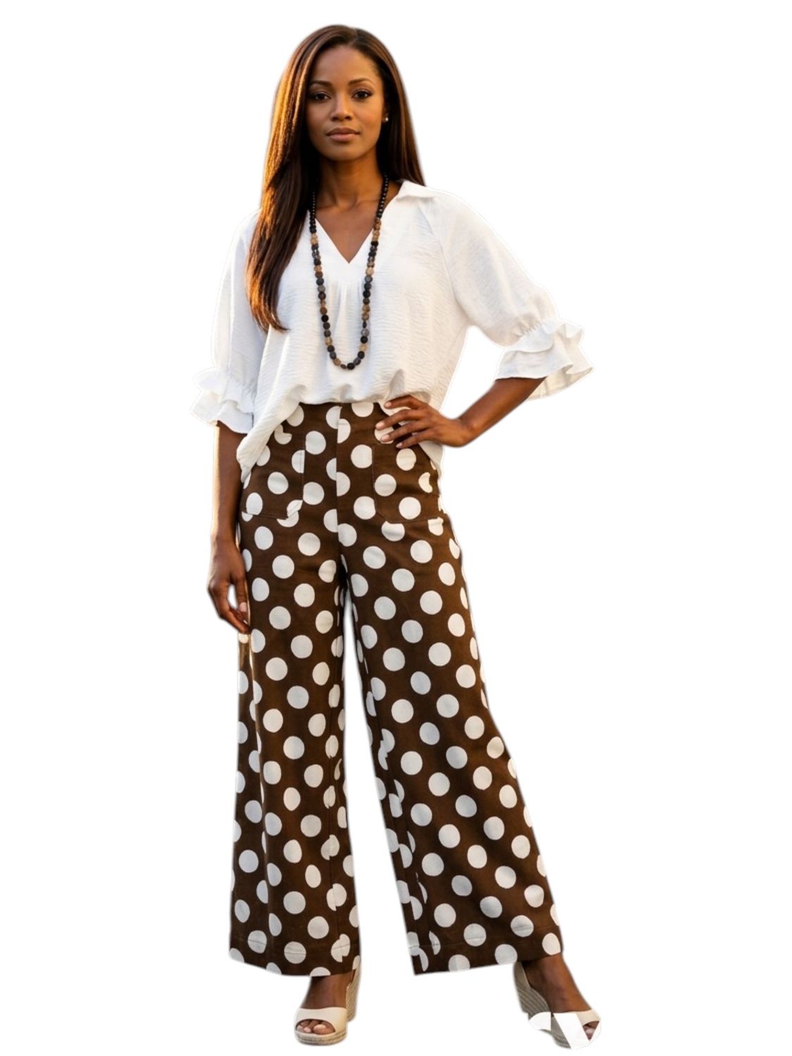 Brownie Polka Dot Pants W/ Front Pockets