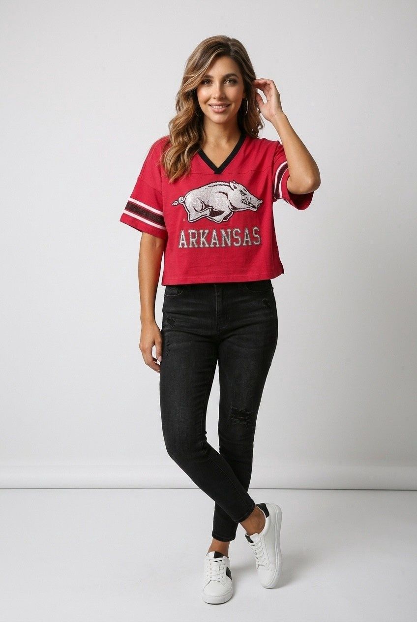 Razorback Blitz Sequin Jersy Tee