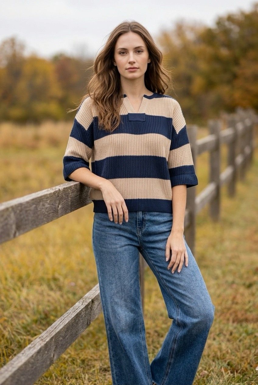 3/4 Sleeve Oversized Sweater