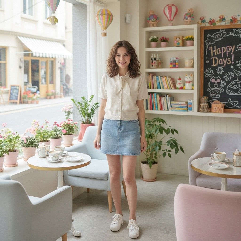 Short Sleeve Tie Neck Button Down Sweater