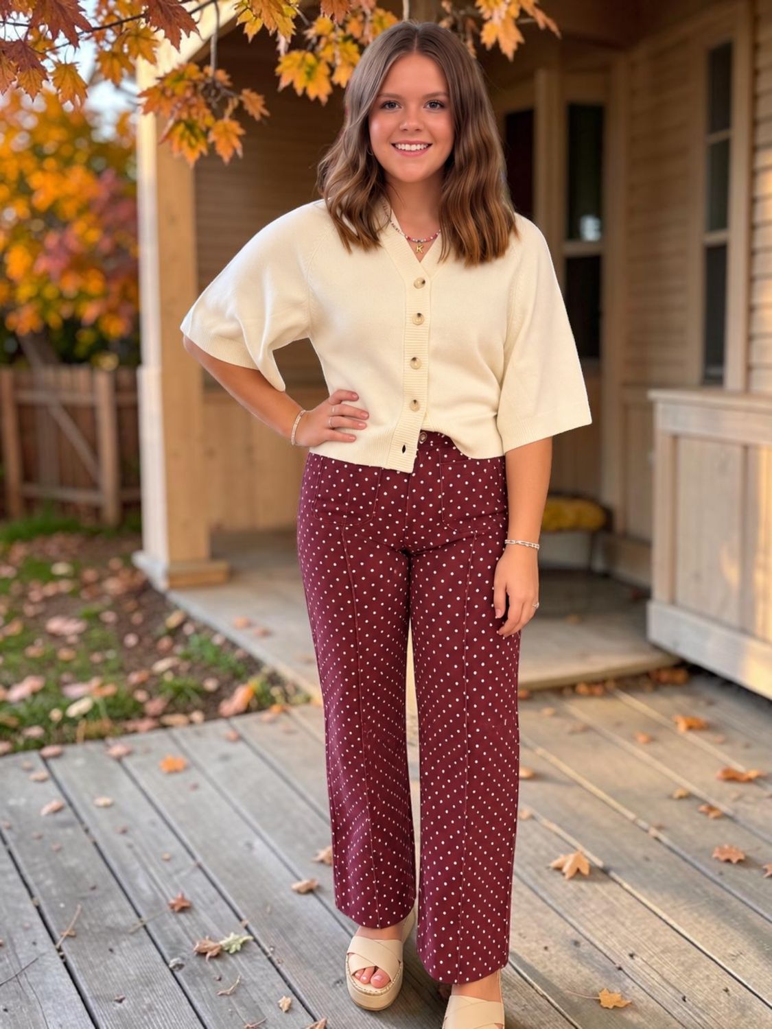 V Neck Button Down 3/4 Sleeve Cardigan
