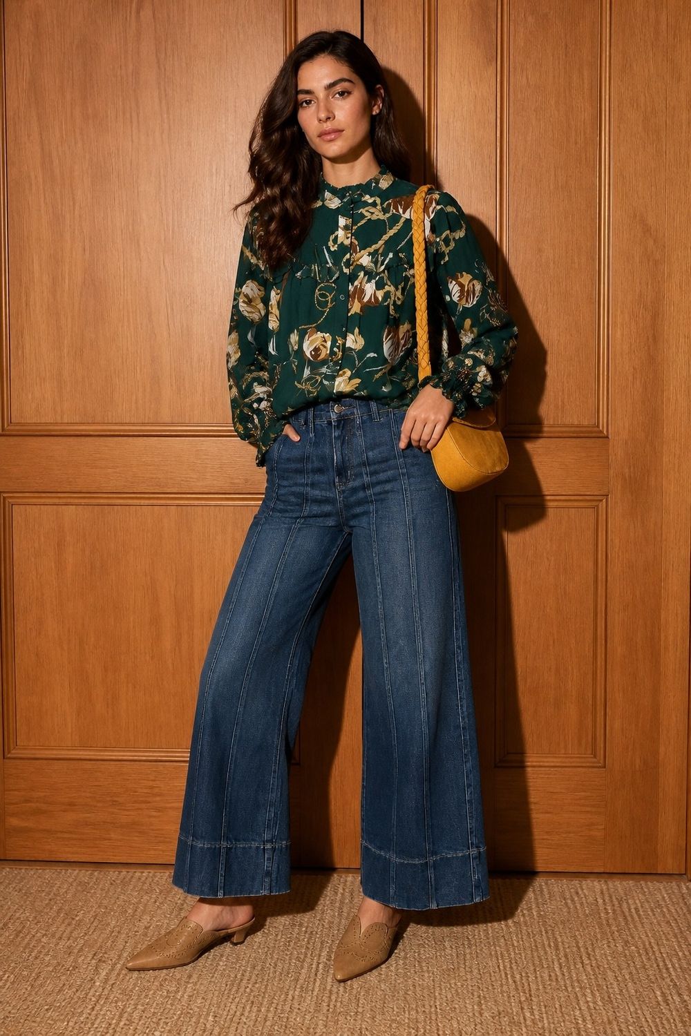 Floral &amp; Chain Print Top