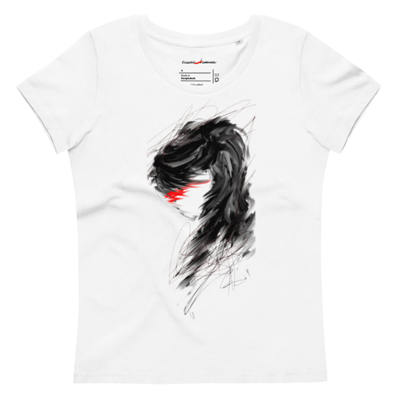 no change! ...  Women&#39;s fitted tee with original drawing print