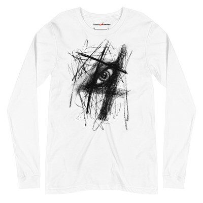 look    Man&#39;s Long Sleeve Tee with original charcoal drawing