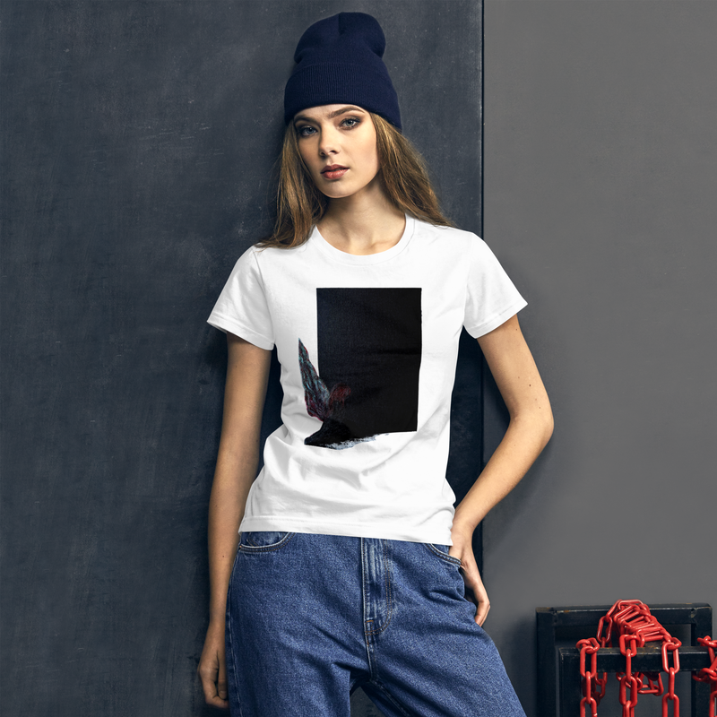 insight.. insight in black has no borders acrylic painting by eunoia-lumina printed on your original Women&#39; s tee in white