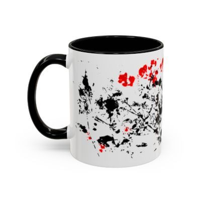Luminescence two-tone ceramic mug by Eunoia Lumina – minimalist abstract floral art left side view