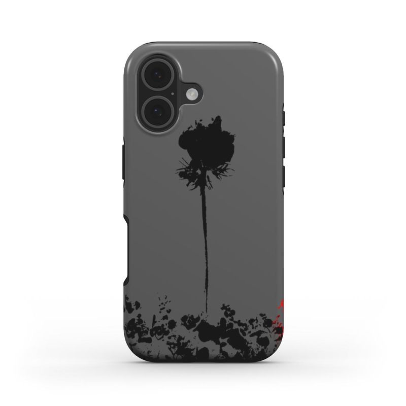 Independent - Artist designed Tough Phone Case by Eunoia Lumina Independent tough phone case by Eunoia Lumina – minimalist black and red floral art design. Color graphite with black & red