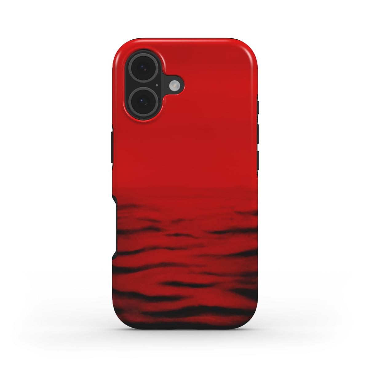 Devour Phone Case by Eunoia Lumina – abstract  design in black and red front view