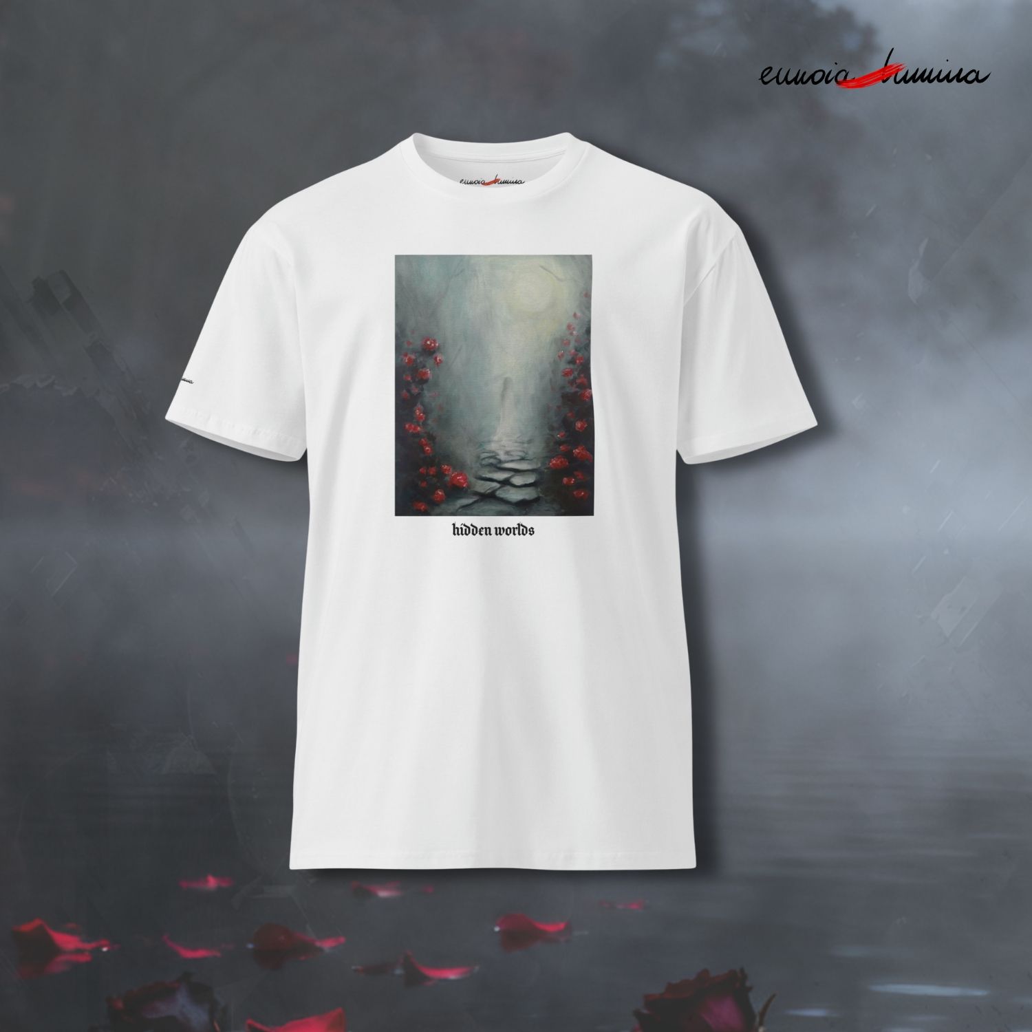 Hidden Worlds Premium t-shirt Women's design by Eunoia Lumina