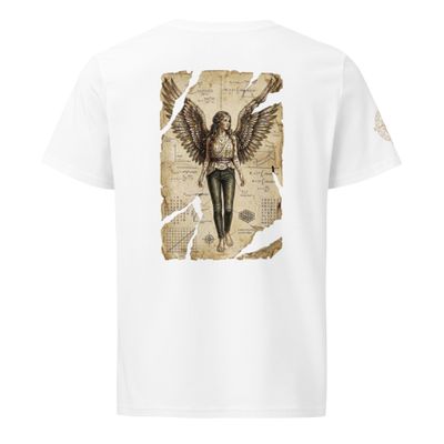 Anatomia Divina | Transcendent Angel Design on Organic White Unisex T-Shirt | Stanley/Stella SATU007 | Retro