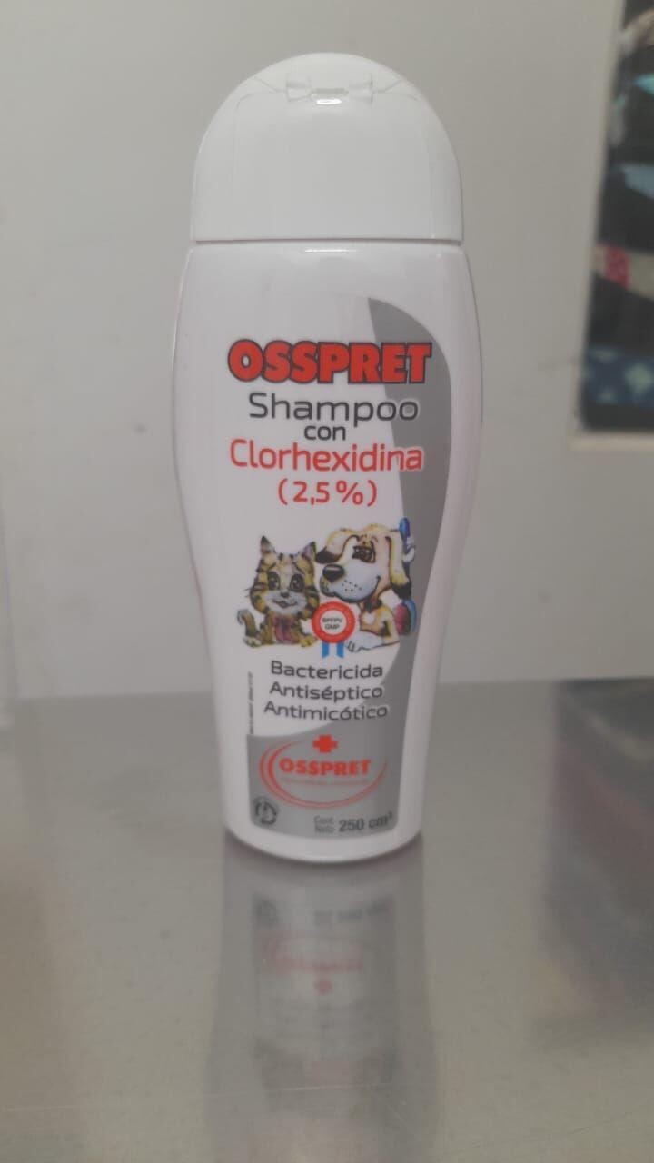 Shampoo con Clorhexidina 2.5% Osspret