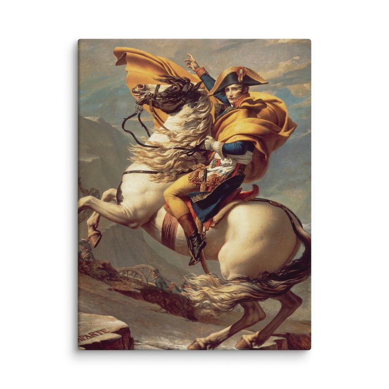 Napoleon Crossing the Alps by Jacques-Louis David (1801) | Canvas Print