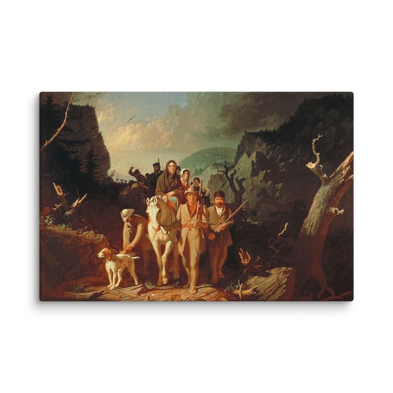Daniel Boone Escorting the Settlers Through the Cumberland Gap by George Caleb Bingham (1851) | Canvas Print