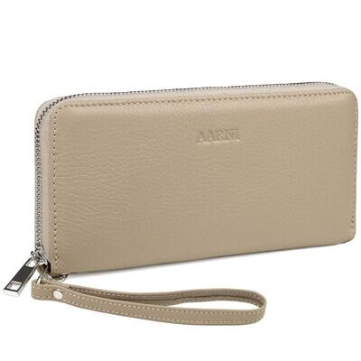AARNI hirvennahkainen clutch-lompakko taupe