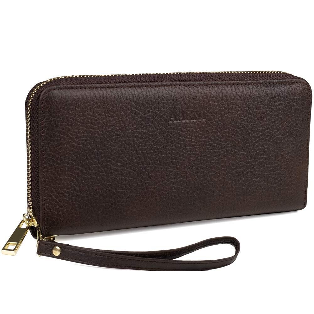 AARNI hirvennahkainen clutch-lompakko tummanruskea