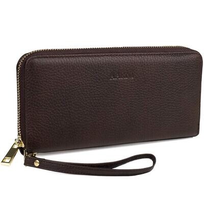 AARNI hirvennahkainen clutch-lompakko tummanruskea