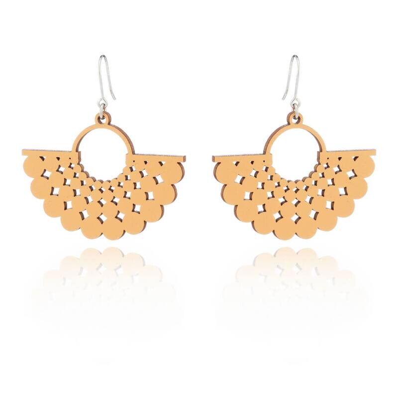 Lumoava Aika puukorvakorut, mandariini