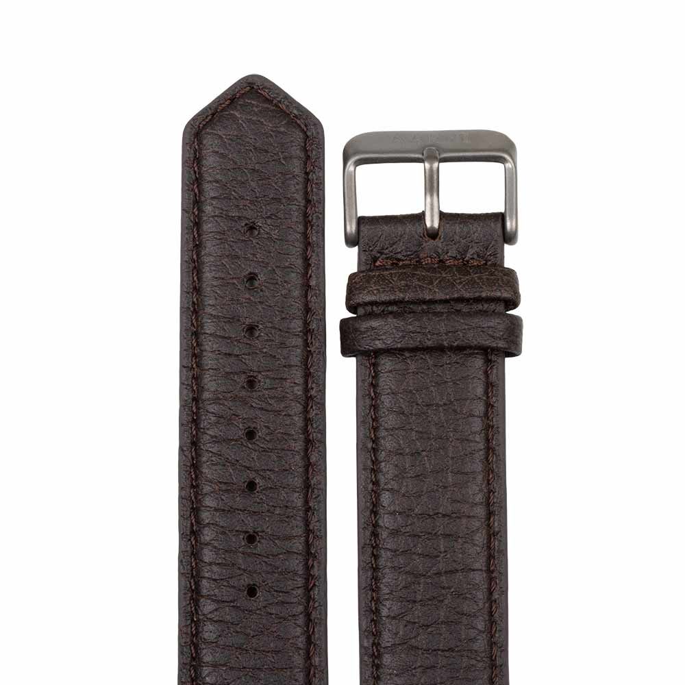 AARNI Hirvennahkainen kelloranneke 20mm, tummanruskea