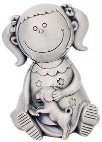 Tyttö ja koira säästölipas