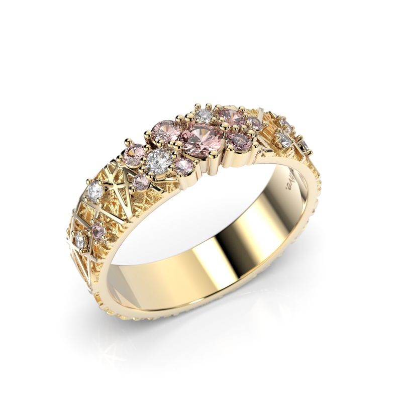 Festive Routa Rakka timanttivärikivisormus