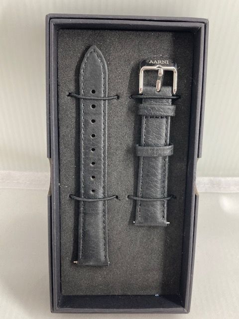 AARNI Hirvennahkainen kelloranneke 16mm, musta