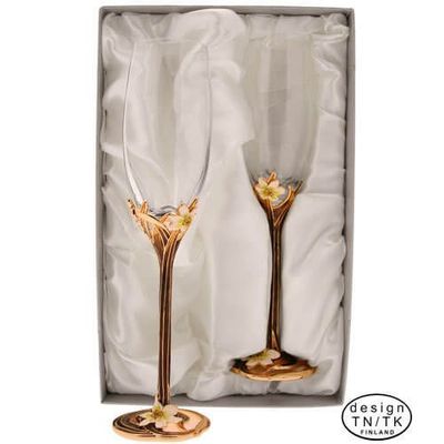 Valkovuokko shampanjalasit